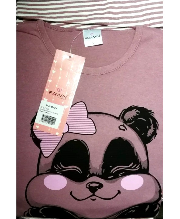 Дамска пижама с къс ръкав 5517 розово